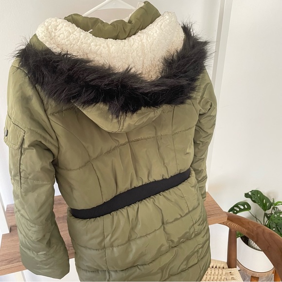 Hudson Kids Unisex Fur Hood Winter Moss Long Puffer Jacket/Sz: XL - Picture 6 of 14